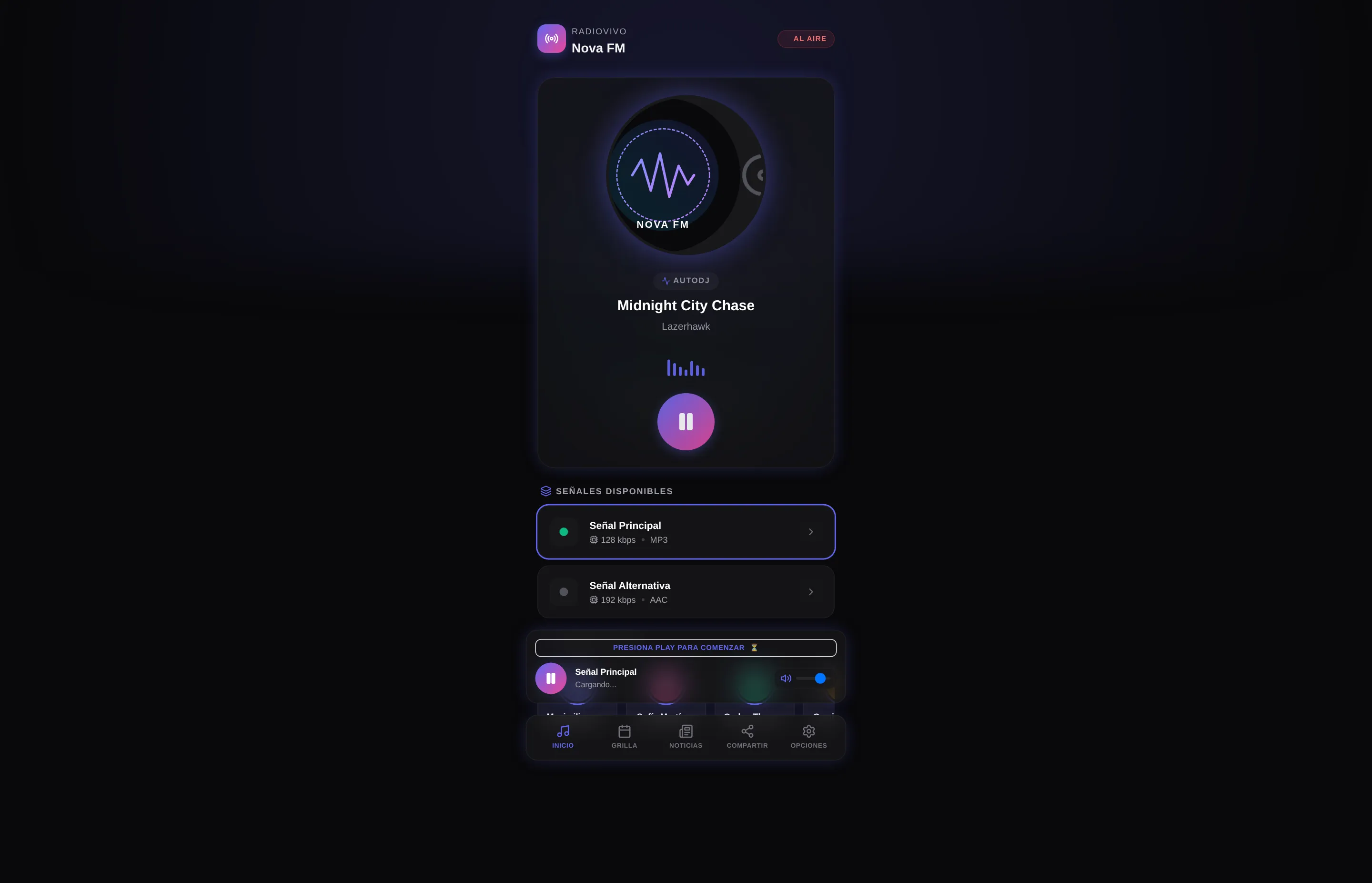 Sitio web público autogenerado para emisora de radio